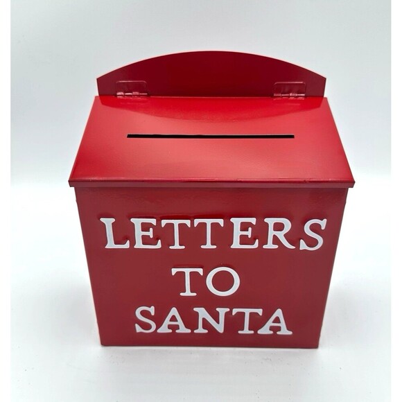 LETTERS TO SANTA Metal Christmas Mailbox - Picture 1 of 5